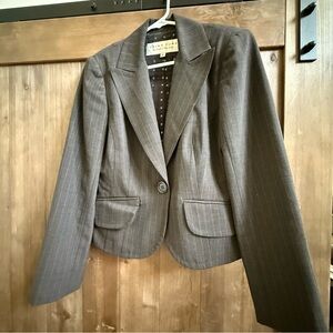 Trina Turk Brown Pinstripe Blazer